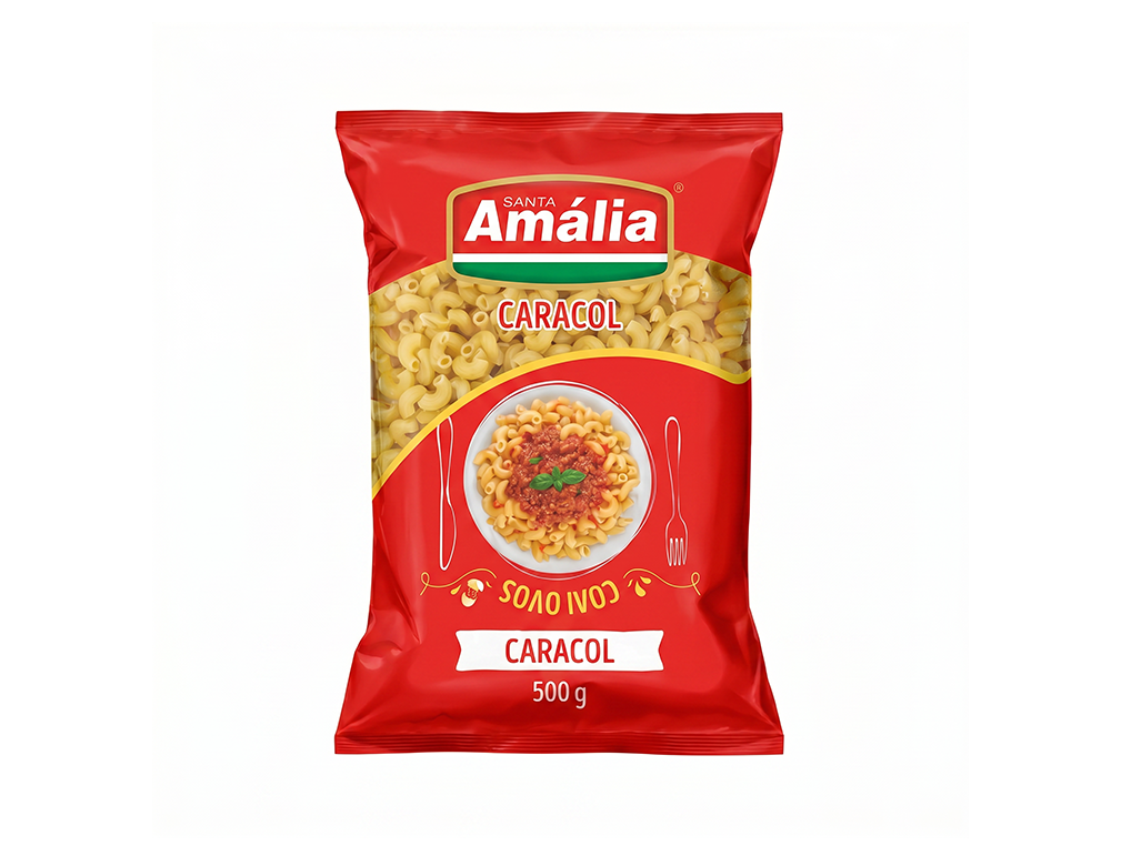 MACARRÃO CARACOLINO COM OVOS SANTA AMÁLIA 500 G (FDO 20 PCT)